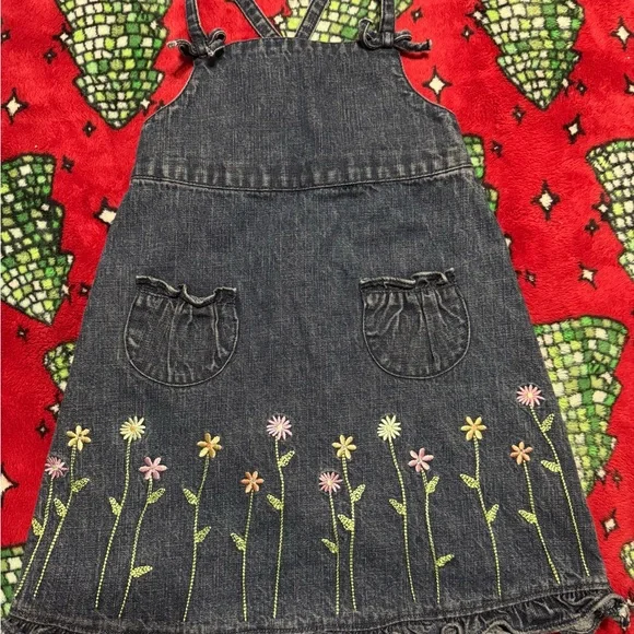 Gymboree | Dresses | Vintage Gymboree Toddler Girls Denim Jumper Dress Sz 3  Flowers Embroidered Y2k | Poshmark